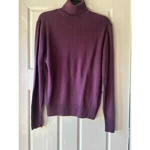 Vintage Orlon‎ Campus Plum Purple Turtleneck Orlon Acrylic Sweater Womens Medium